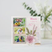 Shabby Chic Birthday Party Invitation Kaart (Staand voorkant)