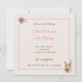 Shabby Chic Birthday Party Invitation Kaart (Achterkant)