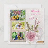 Shabby Chic Birthday Party Invitation Kaart (Voorkant)