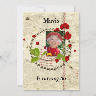 Shabby Chic Birthday Party Invitation Kaart