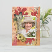 Shabby Chic Birthday Party Invitation Kaart (Staand voorkant)