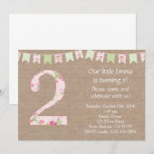 Shabby Chic Birthday Party Invitation Shabby Chic Kaart (Voorkant / Achterkant)