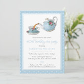 Shabby Chic Birthday Tea Party Kaart (Staand voorkant)