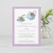 Shabby Chic Birthday Tea Party Kaart (Staand voorkant)