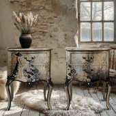 Shabby Chic Black & Beige Verhoogde Demask Achterg Tissuepapier