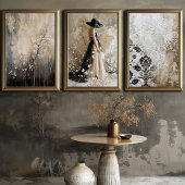 Shabby Chic Black & Beige Verhoogde Demask Achterg Tissuepapier