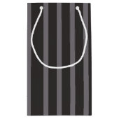 Shabby Chic Black Grey Stripes Pattern Klein Cadeauzakje (Achterkant)