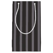 Shabby Chic Black Grey Stripes Pattern Klein Cadeauzakje (Voorkant)