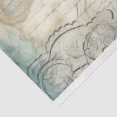 Shabby Chic Blauw Geïnspireerd Bloemen Decoupage Tissuepapier (Detail)