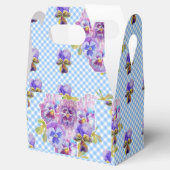 Shabby Chic Blauwe Geruite Viooltjes Bruidsbloem T Bedankdoosjes (Geopend)