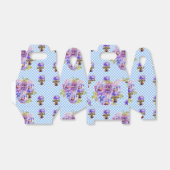 Shabby Chic Blauwe Gingham Viooltje Bruiloft Bloem Bedankdoosjes (Uitgevouwen)