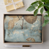 Shabby chic blauwe vlinder & witte rozen tissuepapier (Geschenk)