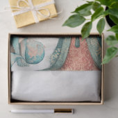 Shabby Chic Blauwgroen Bloemen Geisha Craft Tissuepapier (Geschenk)