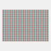 Shabby Chic Blauwgroen Blue Roos Blush Pink Stripe Inpakpapier Vel (Voorkant)