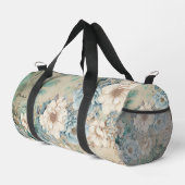 Shabby Chic Blauwgroen Pastel Floral Duffle Bag Plunjezak (Rechterhoek)