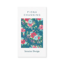 Shabby Chic Blauwgroen & Roze Rozenpatroon