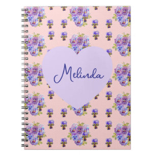 Shabby Chic Bloem Polka Stip Pastel Vrouwenaam Notitieboek