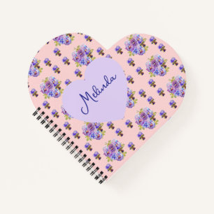 Shabby Chic Bloem Polka Stip Pastel Vrouws Naam Notitieboek