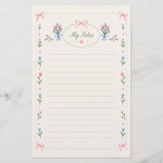 Shabby Chic Bloemboeket Briefpapier Gelinieerd Pap