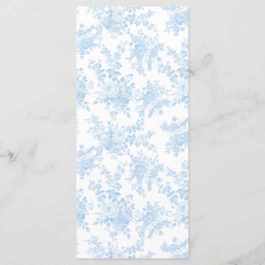 Shabby Chic Bloemboog Bow Stropdas Baby Boy Shower Menu (Achterkant)