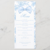 Shabby Chic Bloemboog Bow Stropdas Baby Boy Shower Menu (Voorkant)