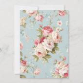 Shabby Chic bloemen Baby shower Kaart (Achterkant)