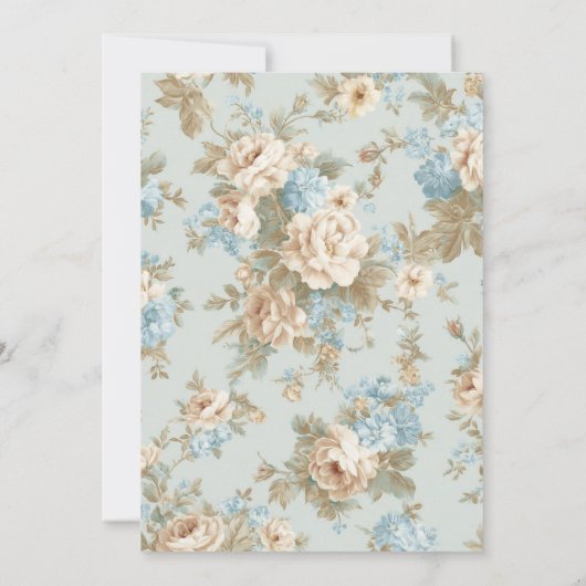 Shabby Chic bloemen Baby shower Kaart (Achterkant)