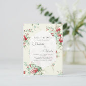 Shabby chic bloemen Bewaar de datum Aankondigingskaart (Staand voorkant)