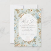 Shabby Chic bloemen bruiloft Bedankkaart (Voorkant)