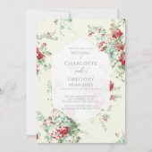 Shabby chic bloemen bruiloft kaart (Voorkant)