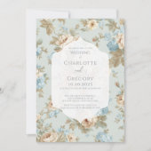 Shabby Chic bloemen bruiloft Kaart (Voorkant)