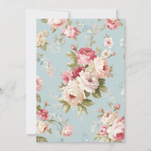 Shabby Chic bloemen bruiloft Kaart (Achterkant)