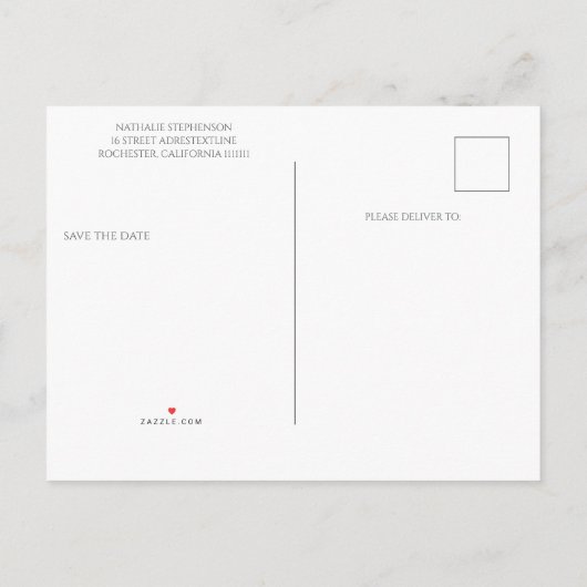 Shabby Chic bloemen bruiloft Save the Date Aankondigingskaart (Achterkant)