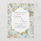 Shabby Chic bloemen bruiloft Save the Date Aankondigingskaart (Voorkant)