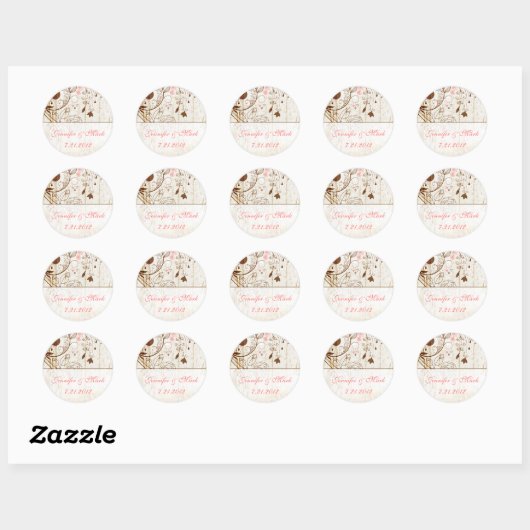  Shabby Chic Bloemen Bruiloft Sticker (Vel)
