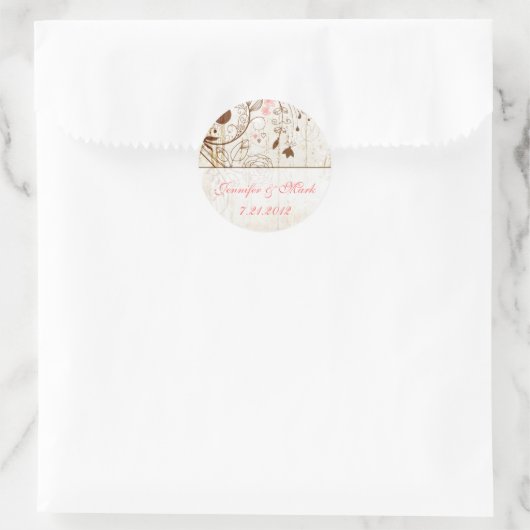  Shabby Chic Bloemen Bruiloft Sticker (Tas)