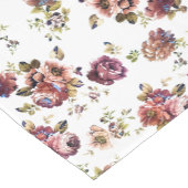 Shabby Chic Bloemen in Dusty Roos Korte Tafelloper (Hoek)