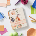 Shabby Chic Bloemen iPad Case iPad Cover<br><div class="desc">Deze Shabby Chic Floral iPad Case heeft een bloemkool roos ontwerp op de voorkant met ruimte voor u om aan te passen met jouw naam. De gebruikte kleuren zijn blush, perzik, sinaasappel, pruim en olijf. Alles wordt weergegeven op een crèmekleurige achtergrond. Deze prachtige iPad case coördineert met het Shabby Chic...</div>