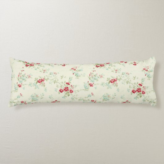 Shabby chic bloemen lichaamskussen (Voorkant)