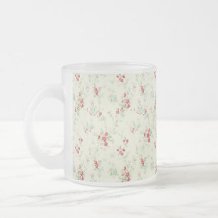 Shabby chic bloemen matglas koffiemok