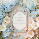 Shabby Chic bloemen Menu<br><div class="desc">Breng een vleugje romance en elegantie naar uw speciale gelegenheid met dit prachtige ontwerp met delicate bloemenboeketten op een zacht blauwe achtergrond. Perfect voor bruiloften, vrijgezellenfeesten, verjaardagen of vrouwelijk briefpapier, dit pastelkleurige bloemwerk combineert charme en sophisticatie. De handgeschilderde rozen en bloesems voegen een maar moderne esthetiek toe, waardoor het ideaal...</div>