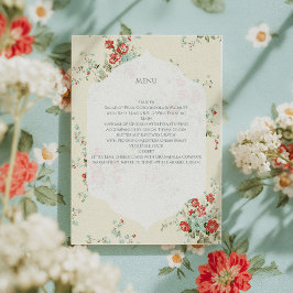 Shabby chic bloemen menu