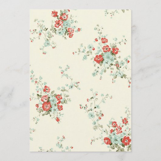 Shabby chic bloemen menu (Achterkant)