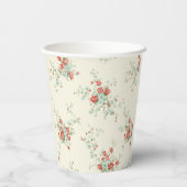 Shabby chic bloemen papieren bekers (Achterkant)