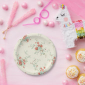 Shabby chic bloemen papieren bordje (Feest)