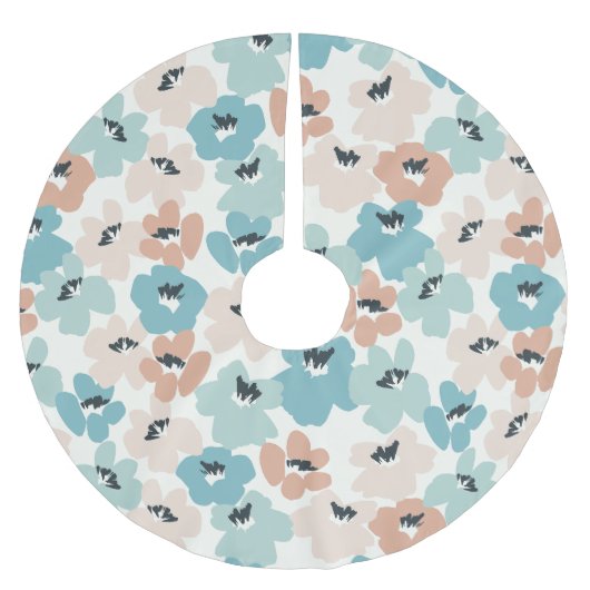 Shabby Chic Bloemen Pastel Groene Mix Kerstboom Rok (Voorkant)