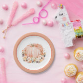 Shabby Chic Bloemen Pompoen Papier Borden Papieren Bordje (Feest)