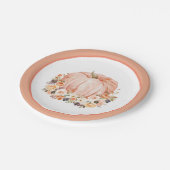 Shabby Chic Bloemen Pompoen Papier Borden Papieren Bordje (Gekanteld)