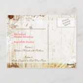 Shabby Chic Bloemen Receptie Briefkaart (Achterkant)
