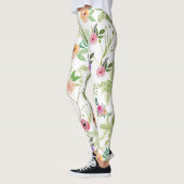Shabby Chic Bloemen Roze Geel Rood Paars Bloemen Leggings (Links)